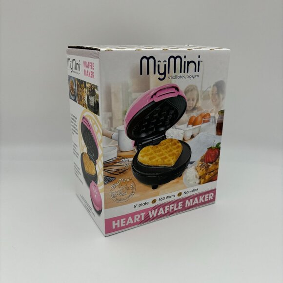 MyMini Other - MyMini Pink Heart Waffle Maker, Valentine's Day Kitchen Apartments Dorms Campers